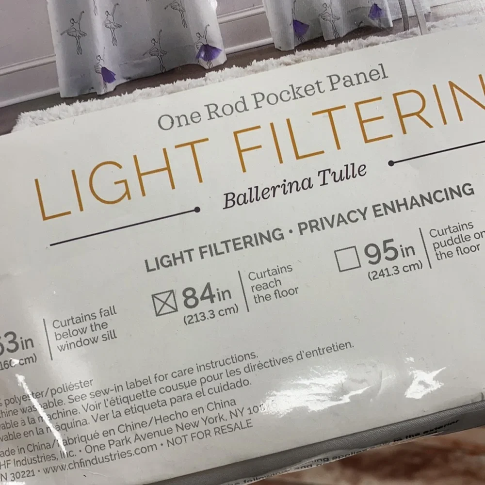 Ballerina curtains new 84” - Picture 4 of 6